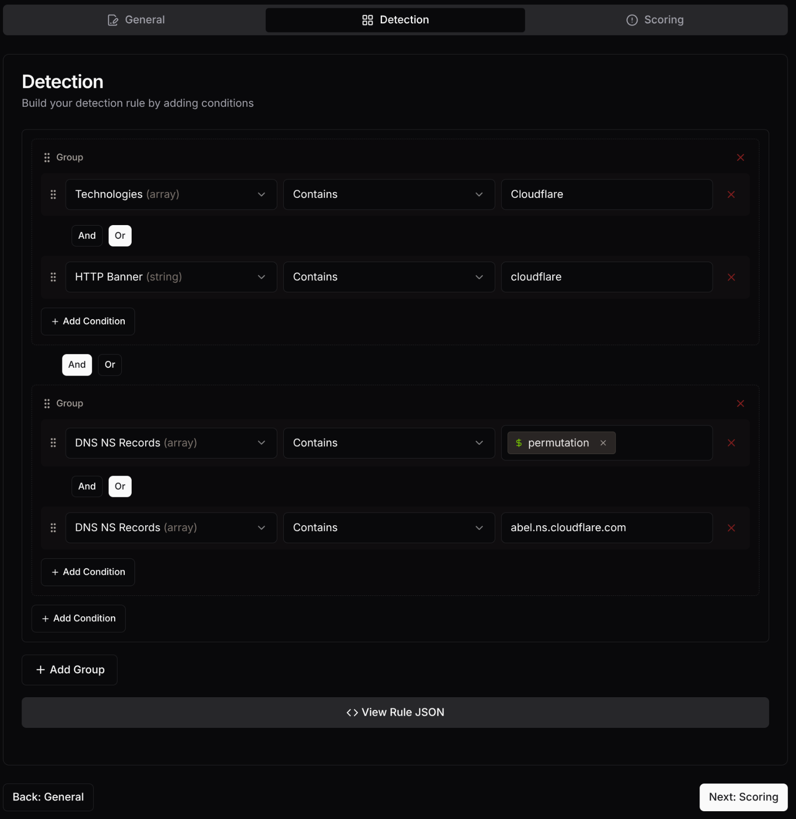 Rule Creation - Step 2
